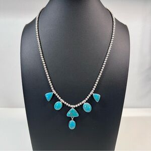 Native American Turquoise Station Necklace by Ronald Tom